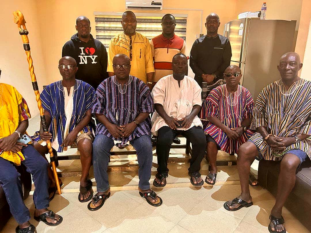 Apostle Lambert with community leaders in Asamankese